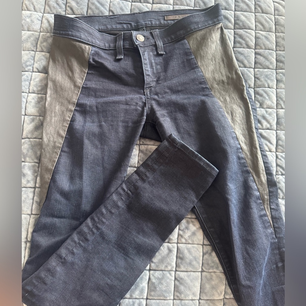 Rag & Bone women’s  skinny two tone midnight wash Jeans